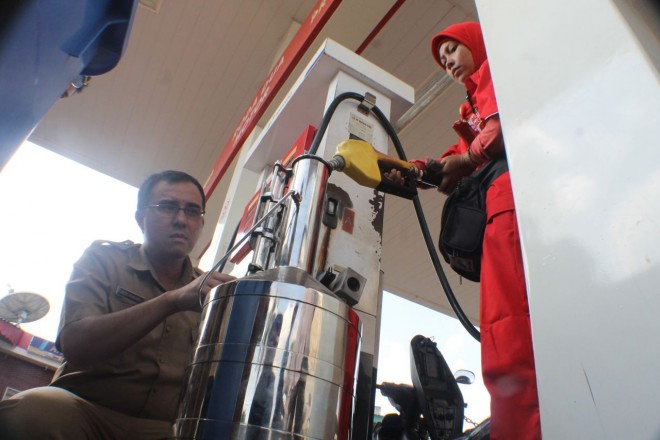 Disperindag Kota Jambi kembali menggelar sidak ke SPBU yang ada di Kota Jambi.